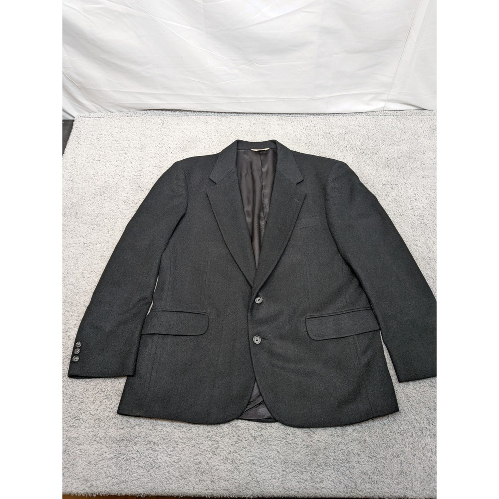 Vintage Stuart Hughes Camel Hair Blazer 42R Charcoal Sport Coat Made in USA 100%